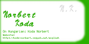 norbert koda business card